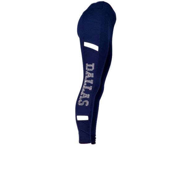 Dallas Rhinestud Blue & White Spandex Legging.  Great For Game Day!!! - Picture 2 of 4